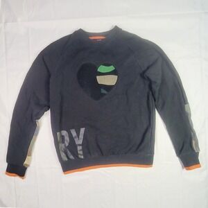 Bkys Men's By‎ Any Means Necessary Sweatshirt M Black Camo Heart Graphic